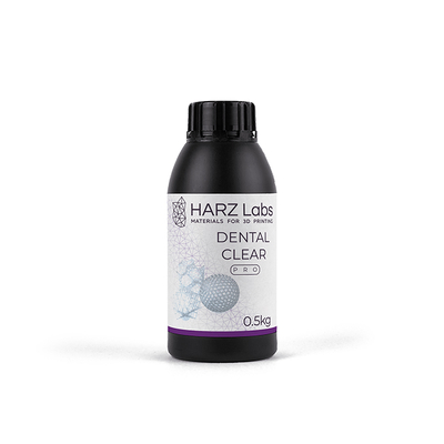 HARZLabs Dental Clear PRO - фотополимерная смола для печати прозрачных сплинтов и капп, цвет прозрачный, 0.5 кг | HARZ Labs (Россия)