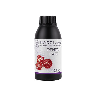 HARZ Labs Dental Cast Cherry - фотополимерная смола для прямой отливки зубных имплантов, цвет вишнёвый, 0.5 кг | HARZ Labs (Россия)