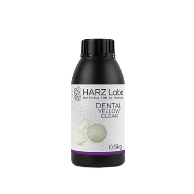 HARZ Labs Dental Yellow Clear - фотополимерная смола для хирургических шаблонов, цвет прозрачный жёлтый, 0.5 кг | HARZ Labs (Россия)