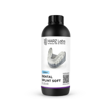 HARZ Labs Dental Splint Soft - фотополимерная смола для изготовления жестко-эластичных капп и сплинтов, прозрачная, 1 кг