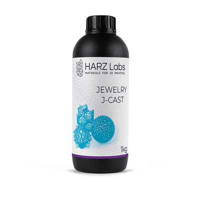HARZ Labs Jewelry J-Cast - фотополимерная смола для печати ювелирных моделей, цвет голубой, 1 кг | HARZ Labs (Россия)