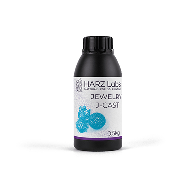 HARZ Labs Jewelry J-Cast - фотополимерная смола для печати ювелирных моделей, цвет голубой, 0.5 кг | HARZ Labs (Россия)