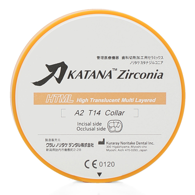 Katana ZR HTML - предварительно окрашенная заготовка из диоксида циркония с высокой прозрачностью | Kuraray Noritake (Япония)