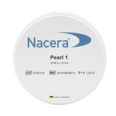Pearl 1 - заготовка из диоксида циркония, высокопрозрачная, белая, диаметр 98 мм | Nacera (Германия)
