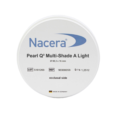 Pearl Q3 Multi-Shade - заготовка из диоксида циркония, ультрапрозрачная, многослойная, предварительно окрашенная, диаметр 98 мм | Nacera (Германия)