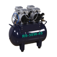 RS-3 EW-45 - безмасляный компрессор для двух стоматологических установок, без осушителя, с ресивером 45 л, 140 л/мин