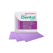 Dental Dams Non-Latex - коффердам безлатексный с ароматом мяты, фиолетовый цвет, 152×152 мм, 15 шт.