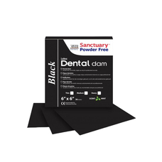 Black Latex Dental Dams - коффердам с ароматом мяты, чёрный цвет, 152×152 мм, 36 шт.
