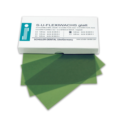 S-U-FLEXIWACHS - дентальный флекси-воск гладкий, толщина 0.5 мм, 150х75 мм, 15 пластинок | Schuler Dental (Германия)