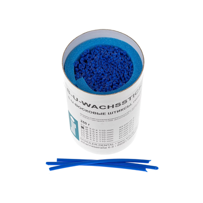 S-U-WACHSSTICKS - штиксы восковые, цвет голубой, 3,5 мм, 250 г | Schuler Dental (Германия)