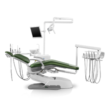 Siger U500 - стоматологическая установка с нижней подачей инструментов, с креплением блока на шарнире под креслом