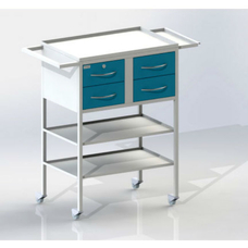 СПА - столик передвижной инструментальный, 4 выдвижных ящика, столешница из металла