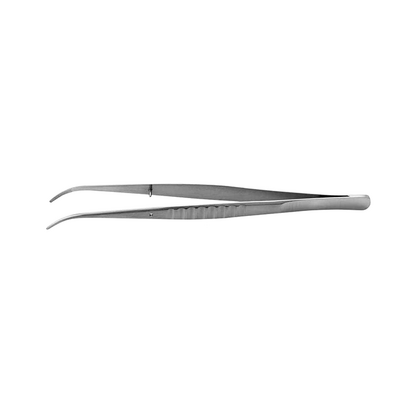 Пинцет хирургический, изогнутый, без крючка, зазубренная рабочая часть, размер 165 мм | YDM (Япония)