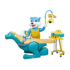 Appollo V - детская стоматологическая установка с подкатным модулем, динозаврик и кот