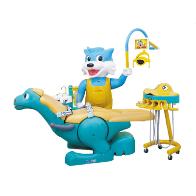 Appollo V - детская стоматологическая установка с подкатным модулем, динозаврик и кот | Foshan Chuangxin Medical Apparatus (Китай)